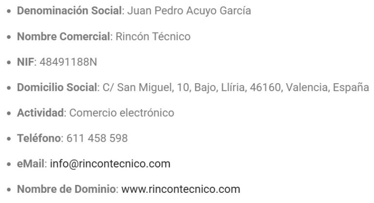 Datos aviso legal